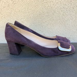 Prada Purple suede block heels